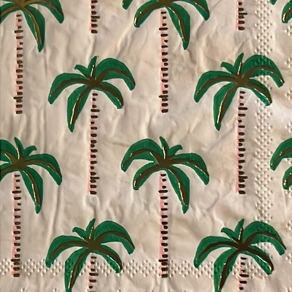 palm trees w/gold foil 5” napkins-cocktail size-4 packs of 20 each-NWT - Picture 7 of 7